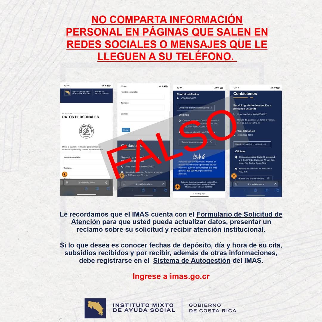 En la foto, imagen donde se invita a la población usuaria en ingresar datos personales a perfiles y páginas falsas con el fin de esfafa o fraude